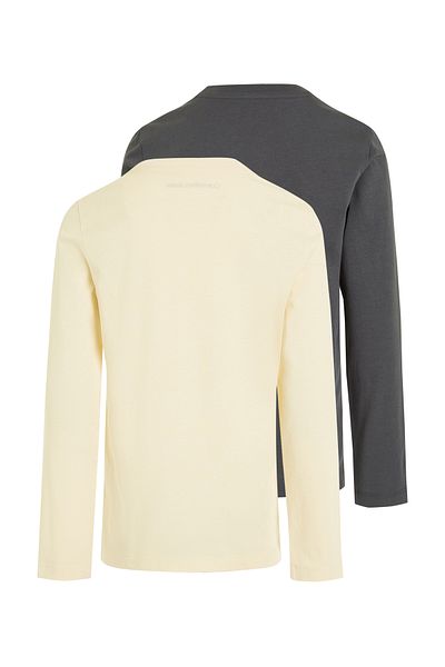 Calvin Klein Men Vanilla/Dark Grey Pack of 2 T-Shirts