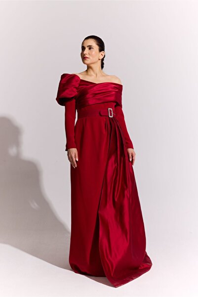 BALA COUTURE İpek Saten Uzun Abiye