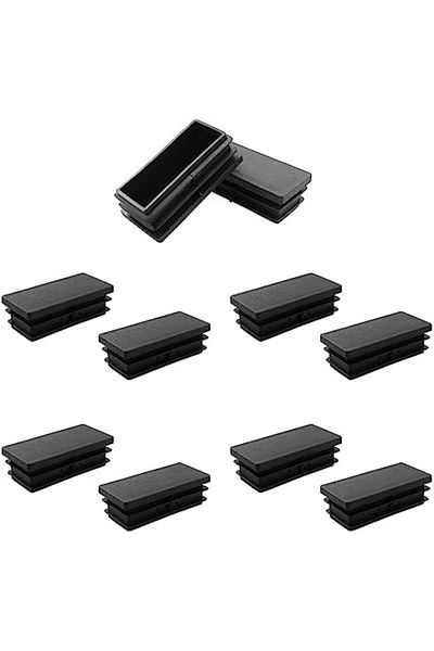 Generic ZRM&E Rectangle Chair Leg Insert 10PCS 25x50mm Rectangle Plastic Plug Tube Inserts End Caps for Furn