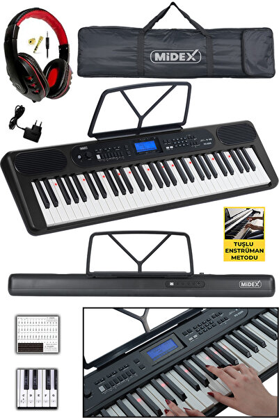 Midex PS-5200BK-H Pro Org 61 LED Işıklı Tuş Hassasiyetli Bluetooth Midi Kulaklık