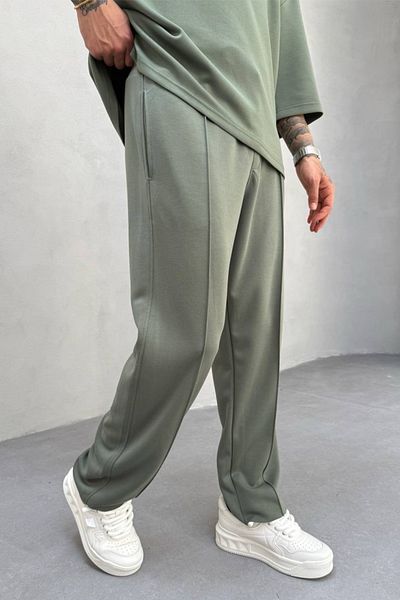 MADZEYMODA Ανδρικό παντελόνι Jogger από ύφασμα Oyaho Green Baggy Fit KE-7012