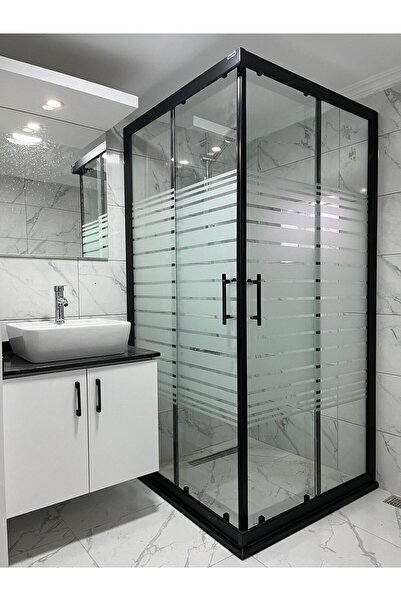 Qorex Ustaduş & Marka - 6 Mm Karolaj Kumlu Temper Cam Duşakabin H:190 Özel Seri Krom Aksesuar