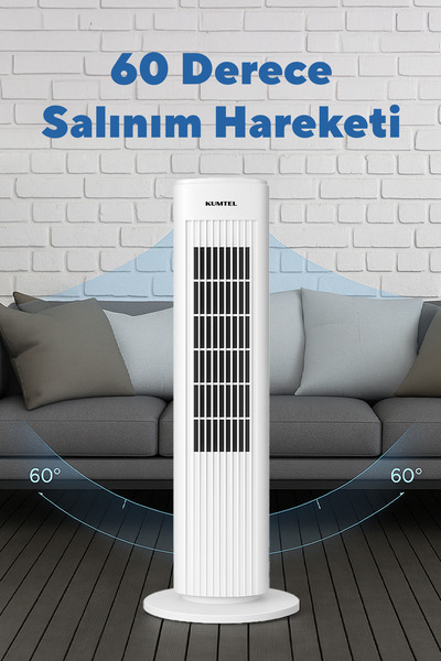 KUMTEL Ktf-258w Kule Tipi Vantilatör Beyaz