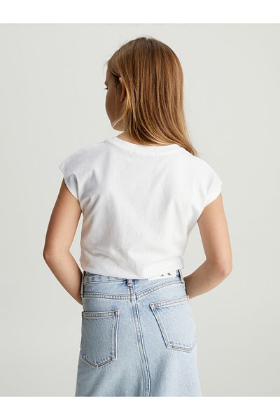 Calvin Klein Women White Short Sleeve T-Shirt