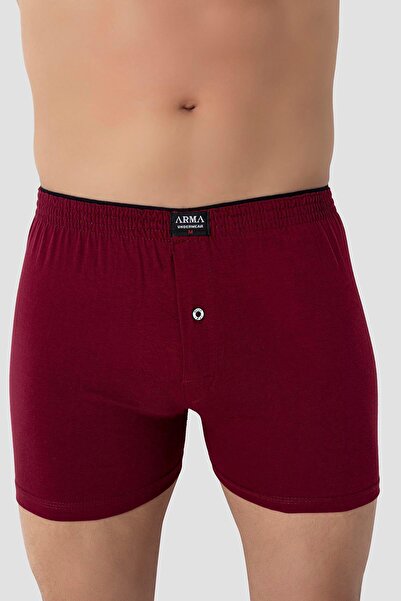 Arma Yıldız Claret Red Men's Boxers - Pack of 3 100% Cotton Combed Cotton