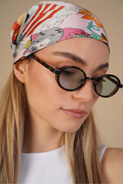 Stil Noktası Oval Leopard Frame Sunglasses