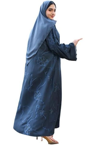 HAWRAA Abaya Quarter Cloche with Color and Wide Sleeve Embroidery with Studs