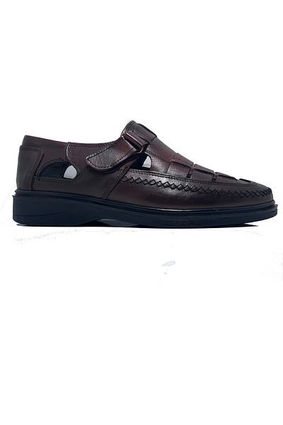 KYATTO Brown Strapped Genuine Leather Casual Men's Summer Shoes