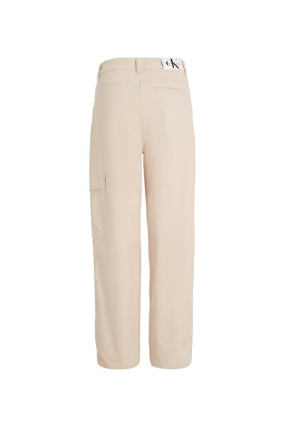 Calvin Klein Women Beige High Rise Corduroy Woven Pants