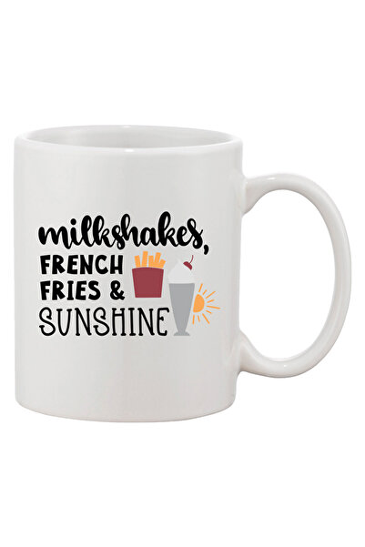 OEM Cană albă personalizată „Milkshake-uri, cartofi prăjiți și soare”, INOVAT...