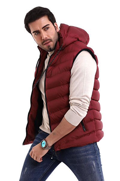 B.HE.Z Чоловічий гелевий наповнювач, хрестоподібна модель, капюшон на блискавці, внутрішні кишені, надувний жилет