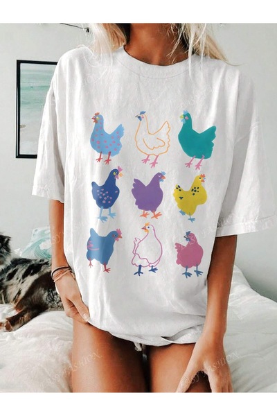 Jose Clothing Tricou imprimat cu mânecă scurtă cu croială supradimensionată