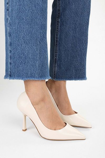 Shoeberry Women's Vague Ecru Skin Stiletto