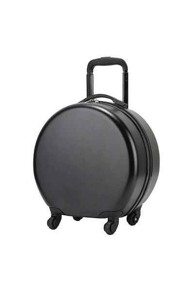 ABYZ Cărucior de călătorie pentru copii, rotund, model Easy Trip, 38x20x38 cm, roți 360°, culoare neagră ™