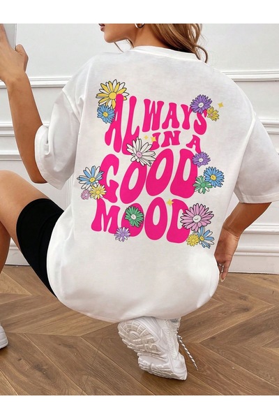 Bengi Clothing تي شيرت مطبوع بأكمام قصيرة وقصة كبيرة الحجم