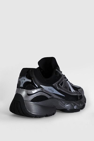 Lufian Ross Black-Gray Men's Genuine Leather Sports Shoes