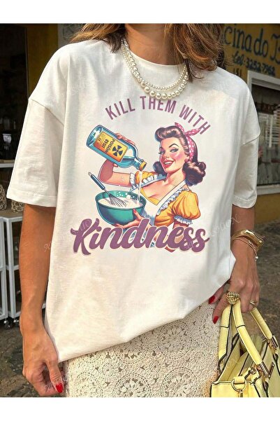 Bengi Clothing تي شيرت مطبوع بأكمام قصيرة وقصة كبيرة الحجم