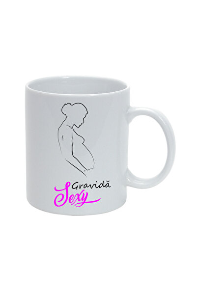 OEM Cană albă personalizată, sexy, însărcinată, INOVATIX®. 330 ml