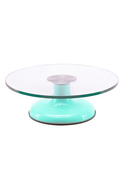 ABYZ 360 degree rotating stand for round cake decorating, glass, diameter 30 cm, turquoise color ABYZ™