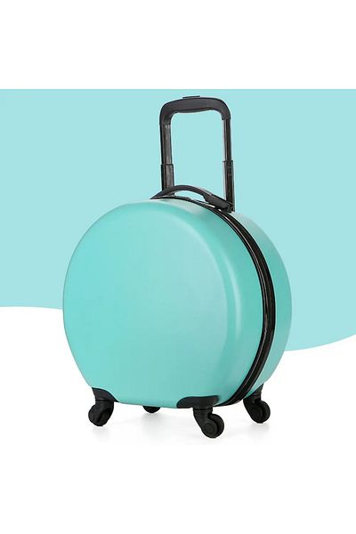 ABYZ Cărucior de călătorie pentru copii, rotund, model Easy Trip, 38x20x38 cm, roți 360, culoare albastră ABYZ™