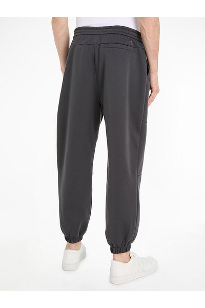Calvin Klein Men Gray Woven Tab Hwk Knit Pants