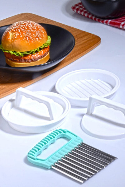 Home مجموعة قطاعة البطاطس على شكل همبرغر وكرات اللحم مكونة من قطعتين و3 قطع