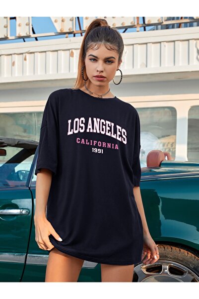 Jose Clothing Tricou imprimat cu mânecă scurtă cu croială supradimensionată