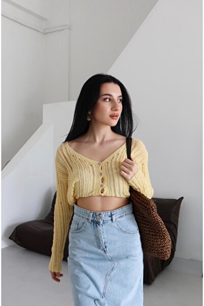 Ekim Store Yırtmaçlı Uzun Denim Etek