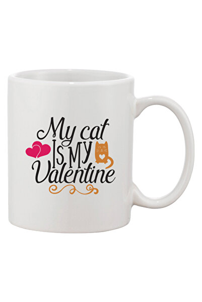 OEM Εξατομικευμένη λευκή κούπα 'Η γάτα μου είναι ο Βαλεντίνος μου', INOVATIX®...