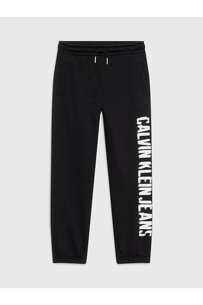 Calvin Klein Boys Black Pixel Logo Relaxed Joggers