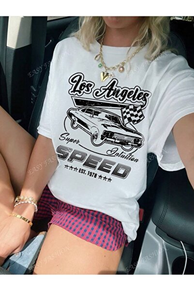 Jose Clothing تي شيرت مطبوع بأكمام قصيرة وقصة كبيرة الحجم