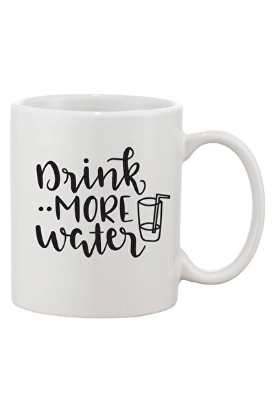 OEM Cană albă personalizată „Bea mai multă apă”, INOVATIX®. 330 ml