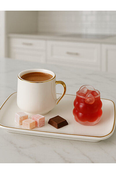 Vivien Home 6 Adet Boncuk Şekli Isıya Dayanıklı Cam Borosilikat Bardak | Kahv...