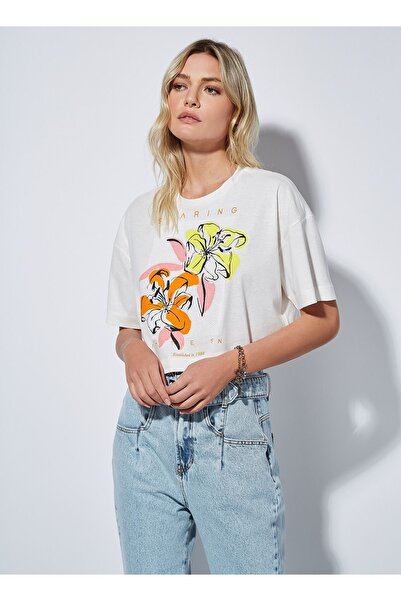 Bengi Clothing تي شيرت مطبوع بأكمام قصيرة وقصة كبيرة الحجم