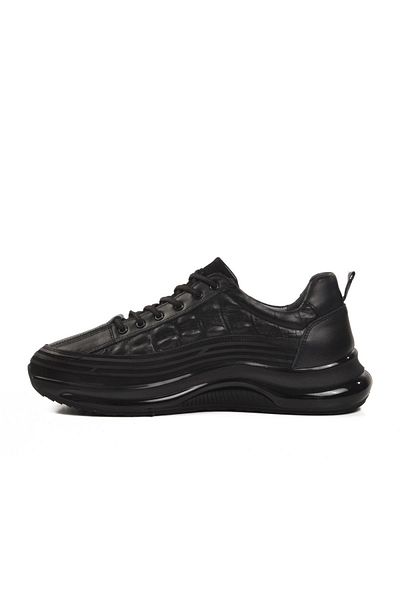 AYAKMOD 1004 m Black Genuine Leather Men's Casual Shoes