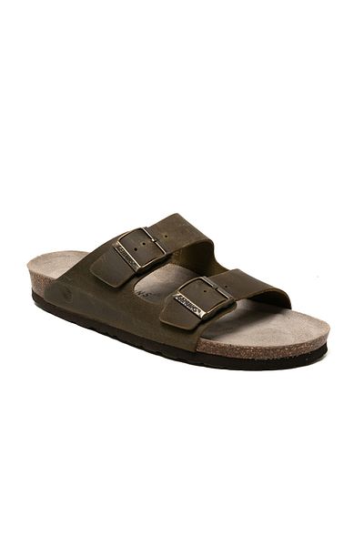 Genuins Ανδρικές παντόφλες HAWAII G105996 Genuins Oiled Leather Kaki