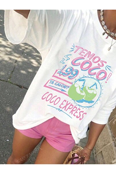 Jose Clothing Tricou imprimat cu mânecă scurtă cu croială supradimensionată