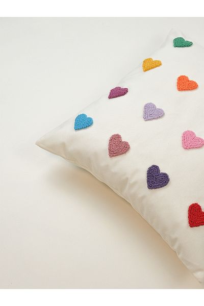 Galia Tasarım Mini Hearts - Punch Throw Pillow Cover - Colorful