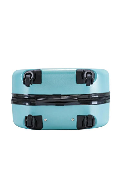 ABYZ Cărucior de călătorie pentru copii, rotund, model Easy Trip, 38x20x38 cm, roți 360, culoare albastră