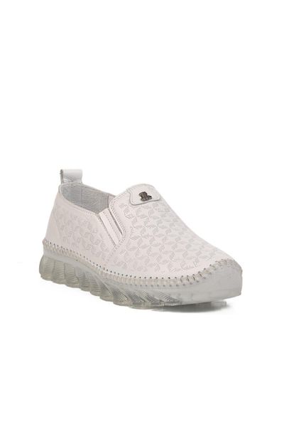 AYAKMOD 0002 Z White Genuine Leather Women's Casual Shoes