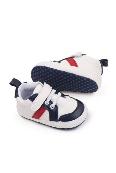 Superbaby White sneakers with navy blue inserts