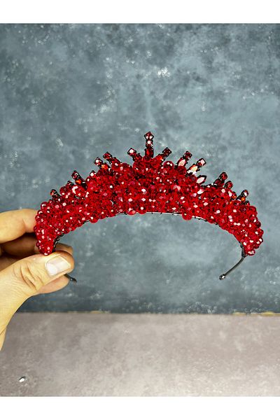 Hayalperest boncuk Edis Elegant Bead Decorated Henna Crown Bridal Accessory