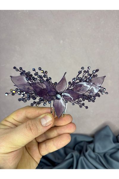 Hayalperest boncuk Pearlescent Essence Scalloped Bridal Hair Accessory
