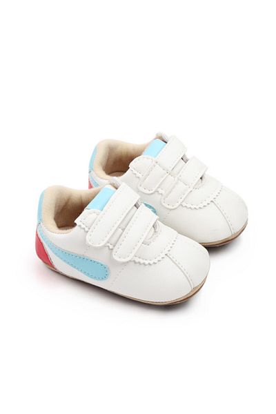 Superbaby Adidasi albi cu insertie laterala bleu