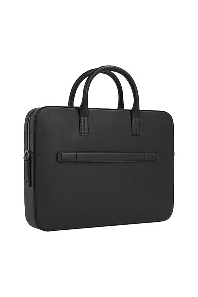 Tommy Hilfiger Tommy Hilfiger Men Black Monogram Pu Laptop Bag