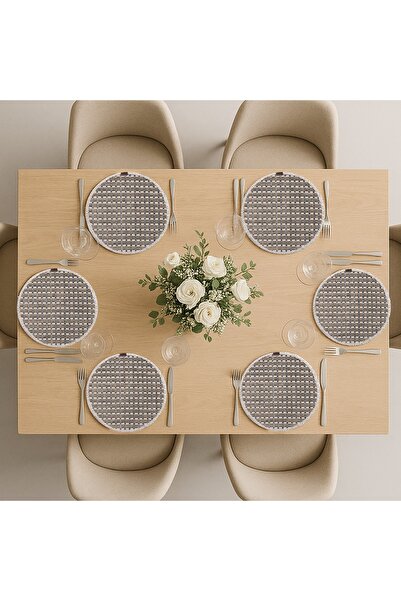 Sunrise Rug Jüt Tabanlı Hasır Dokuma Örme Bohem 6’lı Supla