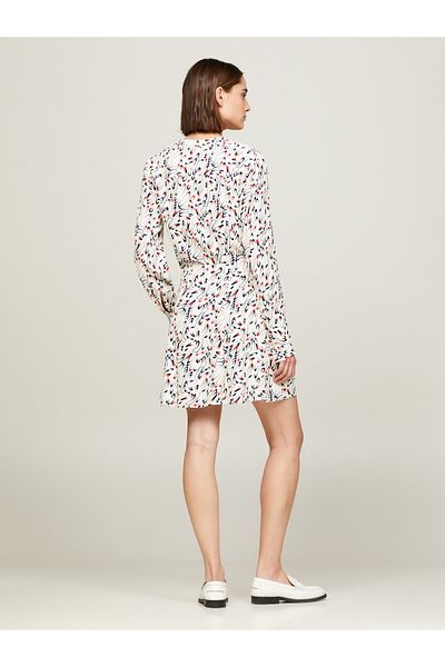 Tommy Hilfiger Women Ecru Ribbon Print Flared Mini Skirt