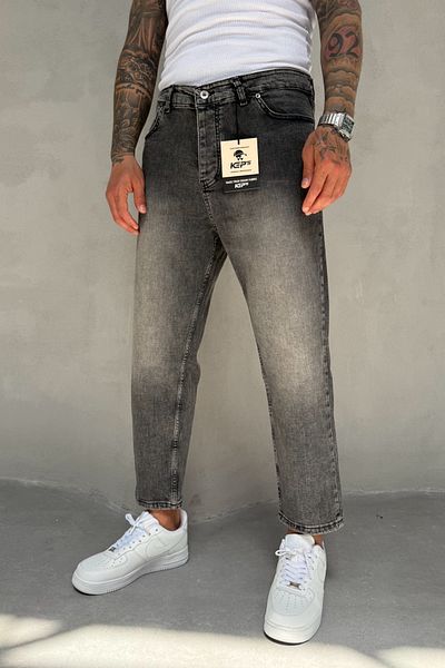 MADZEYMODA Ανδρικό καπνιστό τζιν ύφασμα Lycra Boyfriend Fit Jean Jeans Παντελόνι KE-776