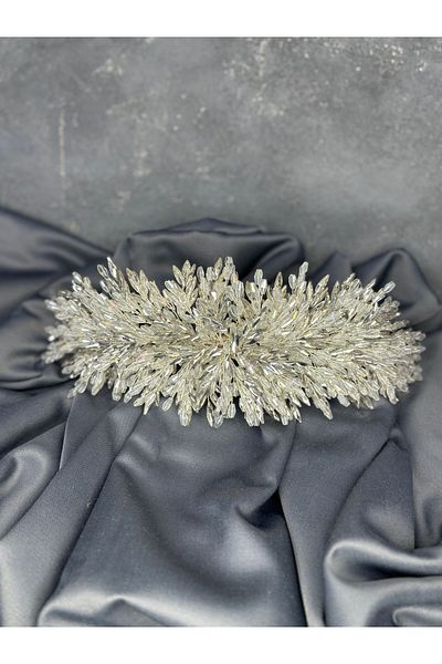 Hayalperest boncuk Eva Dense Bead Embroidered Bridal Henna Crown