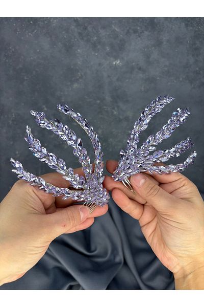 Hayalperest boncuk Double Sided Comb Büge Bridal Hair Accessory